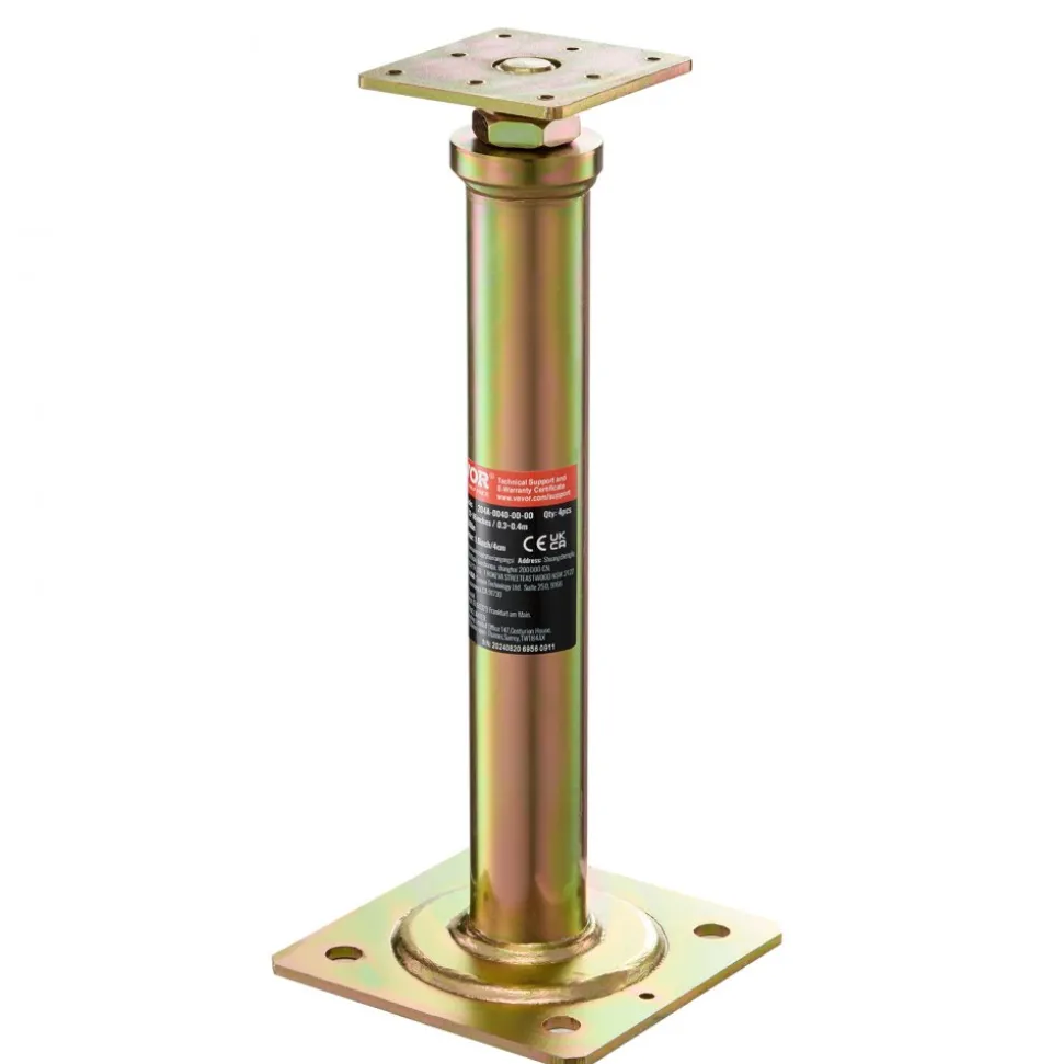 VEVOR House Floor Jacks, 4 Pack, 11.6"-16" Height Range, 2500 lbs Max Load Capacity Per Unit, Adjustable Support Beam Basement Jack Post for Leveling, Galvanized Telescoping Jack for Temporary Support