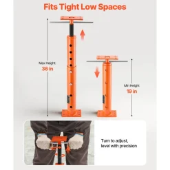 VEVOR House Floor Jacks, 2 Pack 19-36 Inch Height Range, 18000 lbs Max Load Capacity, Adjustable Support Beam Basement Jack Post Pole for Leveling, Lift Steel Telescoping Post for Temporary Support