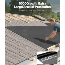 VEVOR House Wrap, 4 x 250 ft, 0.17 mm Thick Vapor Barrier, Heavy Duty Plastic Sheeting for Tear-resistant, Drop Cloth Vapor Barrier Covering for Residential & Commercial Construction, Black