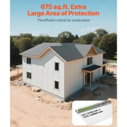 VEVOR House Wrap, 9 x 75 ft, 0.13 mm Thick Vapor Barrier, Heavy Duty Plastic Sheeting for Tear-resistant, Drop Cloth Vapor Barrier Covering for Residential & Commercial Construction, White