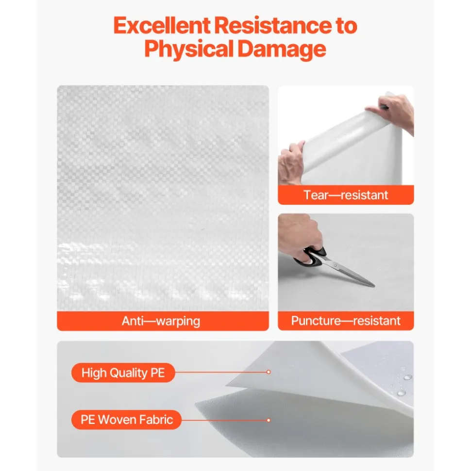 VEVOR House Wrap, 9 x 75 ft, 0.13 mm Thick Vapor Barrier, Heavy Duty Plastic Sheeting for Tear-resistant, Drop Cloth Vapor Barrier Covering for Residential & Commercial Construction, White