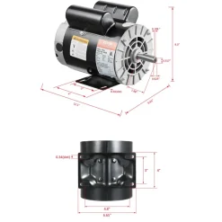 VEVOR 3HP Air Compressor Electric Motor, 230V 15.5 Amps, 56 Frame 3450RPM, 5/8