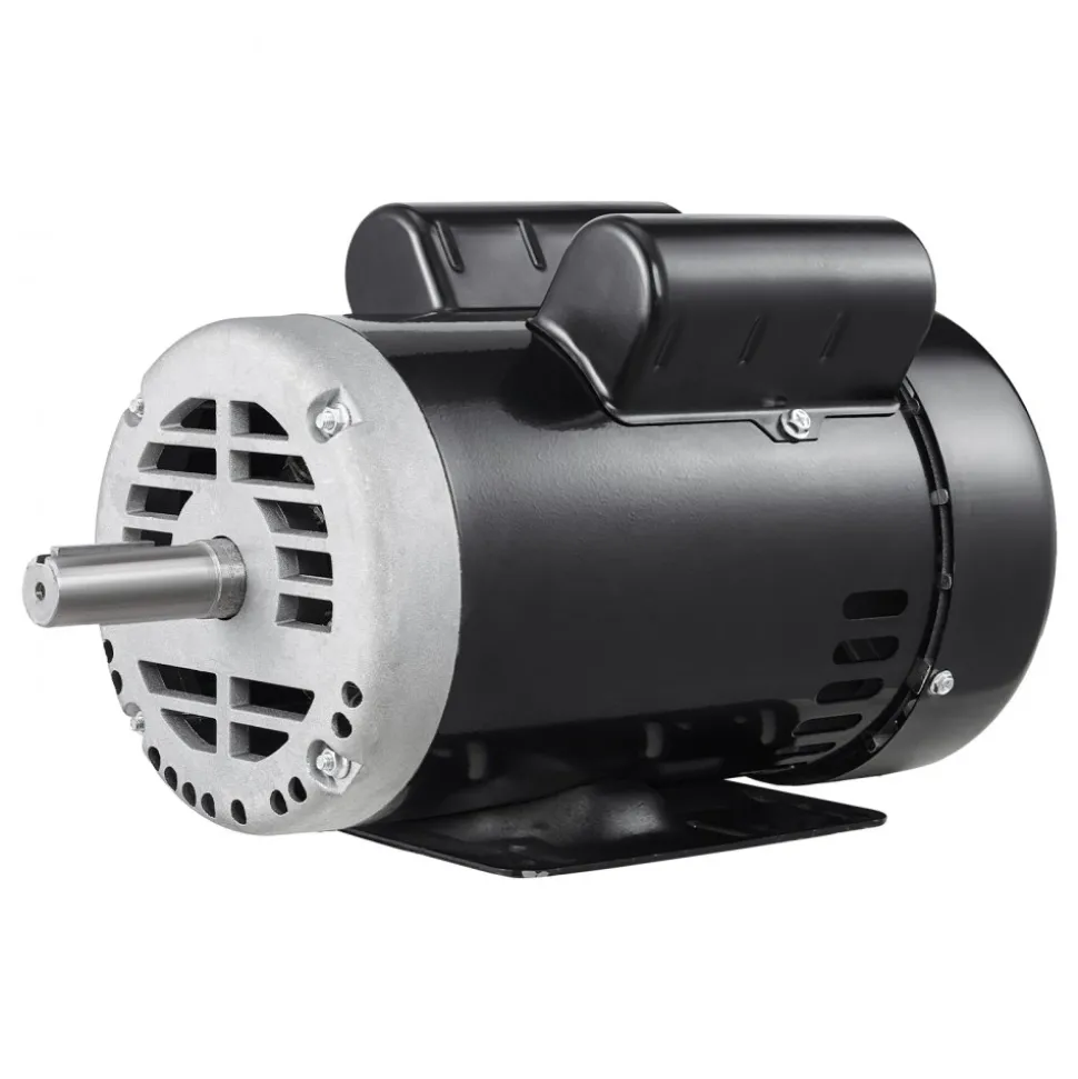 VEVOR 5HP Air Compressor Electric Motor, 230V 25 Amps, 56HZ Frame 3450RPM, 7/8" Keyed Shaft, 2.25" Shaft Length, Single Phase, CCW/CW (Factory Setting is CCW)