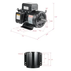 VEVOR 5HP Air Compressor Electric Motor, 230V 25 Amps, 56HZ Frame 3450RPM, 7/8