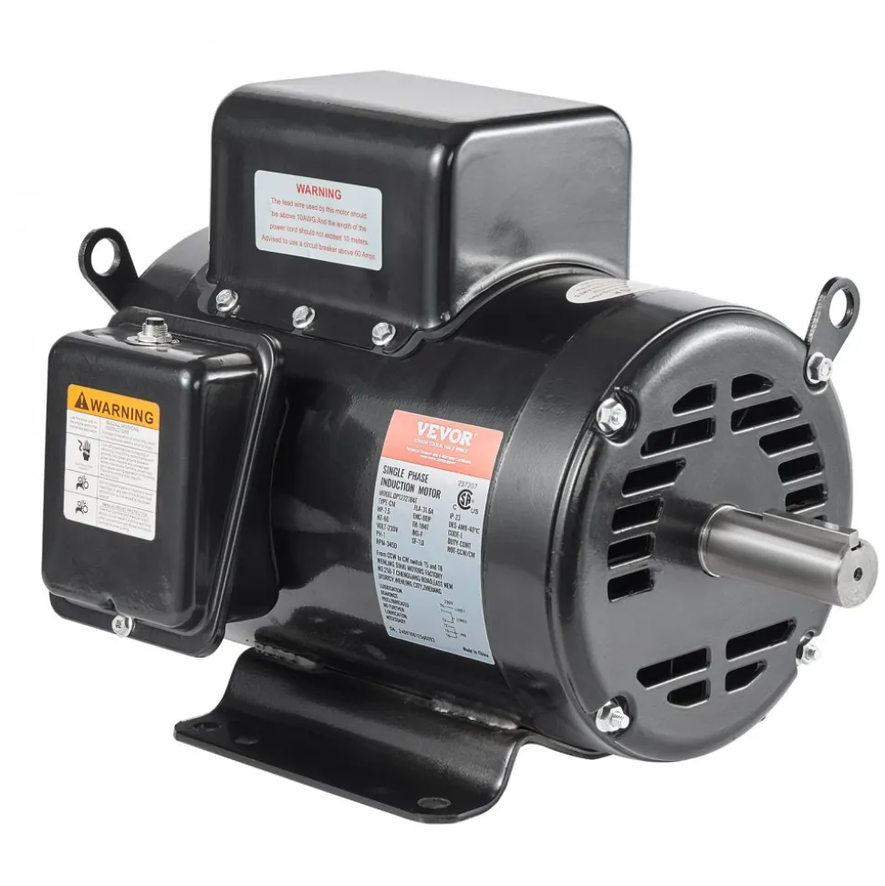 VEVOR 7.5HP Air Compressor Motor, 230V 31.6 Amps Electric Motor, 3450RPM 184T Frame, 1-1/8" Keyed Shaft, 2.75" Shaft Length for Air Compressors, Single Phase, CCW/CCW (Factory Setting is CCW)