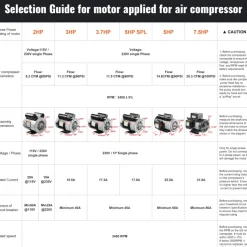 VEVOR 3.7HP Air Compressor Motor, 3450RPM Electric Motor, 230V 17.2 Amps, 5/8" Keyed Shaft 56 Frame, 1.88" Shaft Length, Single Phase, CCW/CW Rotation (Factory Setting is CCW)