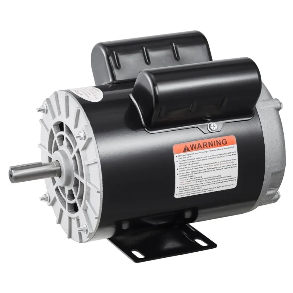 VEVOR 3.7HP Air Compressor Motor, 3450RPM Electric Motor, 230V 17.2 Amps, 5/8" Keyed Shaft 56 Frame, 1.88" Shaft Length, Single Phase, CCW/CW Rotation (Factory Setting is CCW)