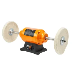 VEVOR 1/2HP Bench Buffer Polisher, 8-inch Bench Polishing Buffing Machine, 1725RPM/3450RPM Dual Speed Benchtop Polisher with 2PCS Cotton Wheels & Cast Iron Base for Metal, Jewelry, Wood Polishing