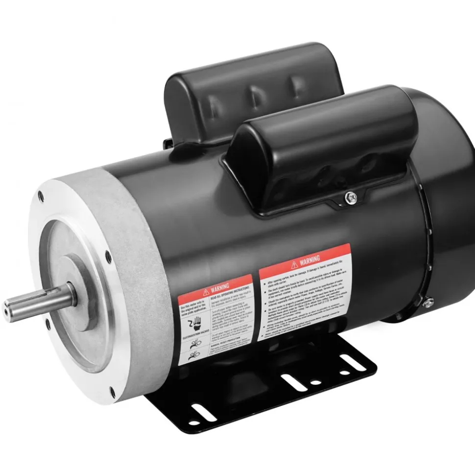 VEVOR 2HP Electric Motor 1725 rpm, AC 115V/230V, 56C Frame, Air Compressor Motor Single Phase, 5/8" Keyed Shaft, CW/CCW Rotation for Agricultural Machinery and General Equipment