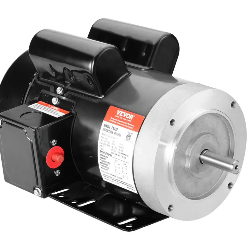 VEVOR 2HP Electric Motor 1725 rpm, AC 115V/230V, 56C Frame, Air Compressor Motor Single Phase, 5/8" Keyed Shaft, CW/CCW Rotation for Agricultural Machinery and General Equipment