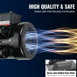 VEVOR 1.5HP Electric Motor 3450 rpm, AC 115V/230V, 56C Frame, Air Compressor Motor Single Phase, 5/8
