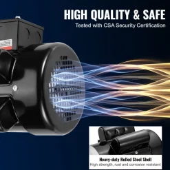VEVOR 2HP Electric Motor 3450 rpm, AC 230V/460V, 56C Frame, Air Compressor Motor 3-Phase, 5/8