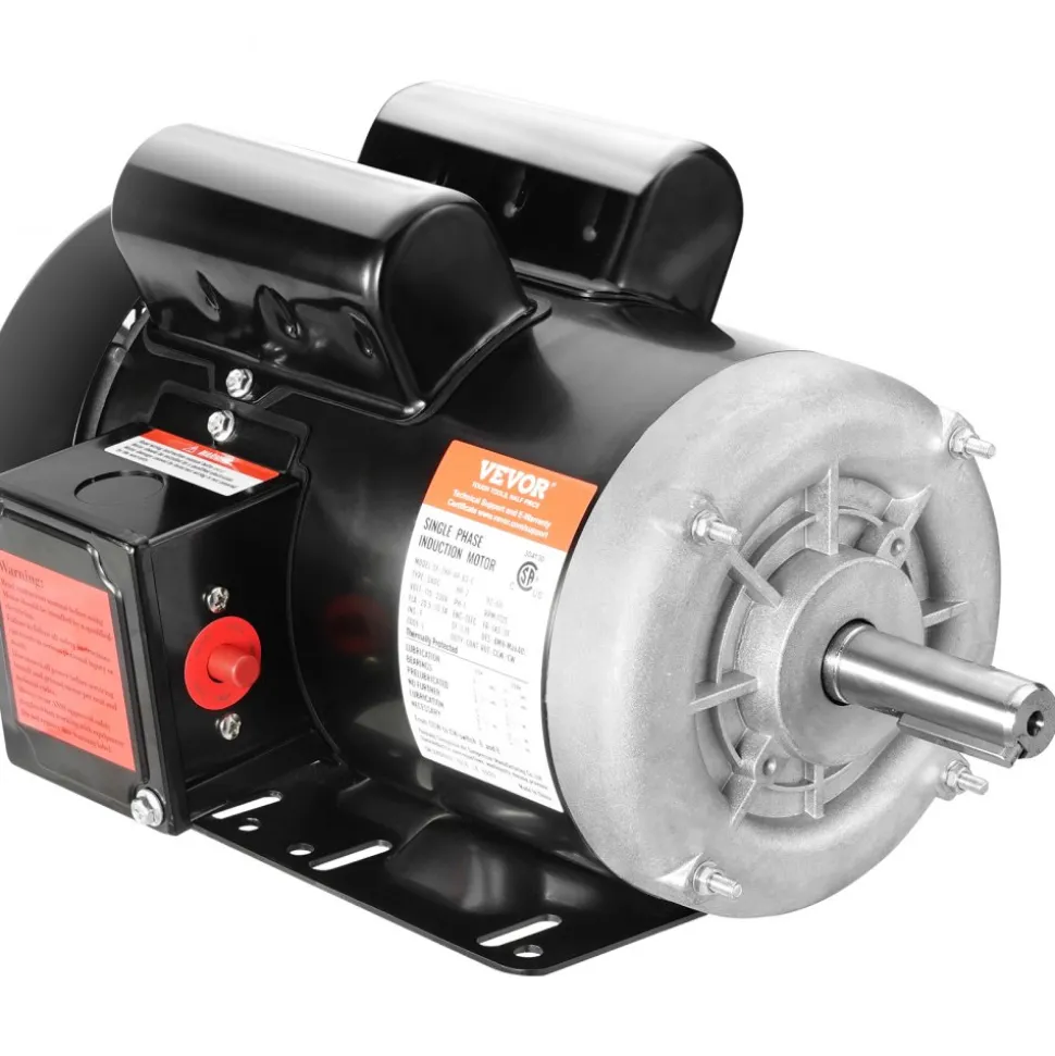 VEVOR 0.75HP Electric Motor 1725 rpm, AC 115V/230V, 56C Frame, Air Compressor Motor Single Phase, 5/8" Keyed Shaft, CW/CCW Rotation for Agricultural Machinery and General Equipment