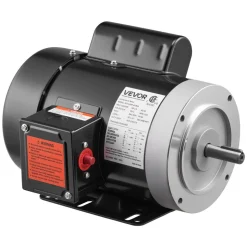 VEVOR 0.5 HP Electric Motor, 1725RPM Air Compressor Motor, CW/CCW Rotation, 5/8 inch Shaft Diameter, 1.88inch Shaft Length, 2.07N.m Torque, Single-Phase, TEFC Cooling, 115V/230V, 56 Frame