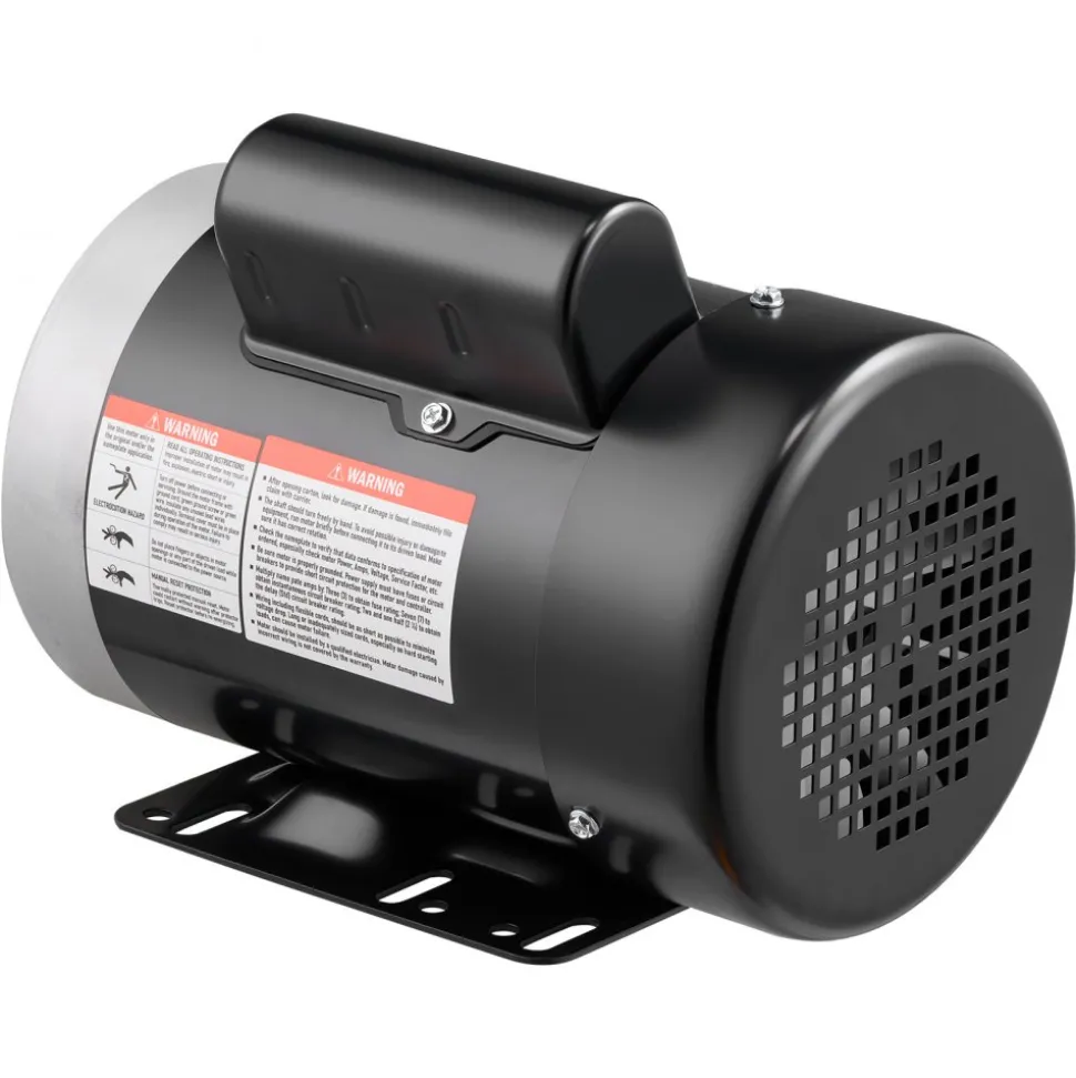 VEVOR 0.5 HP Electric Motor, 1725RPM Air Compressor Motor, CW/CCW Rotation, 5/8 inch Shaft Diameter, 1.88inch Shaft Length, 2.07N.m Torque, Single-Phase, TEFC Cooling, 115V/230V, 56 Frame