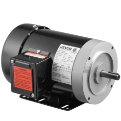 VEVOR 1 HP Electric Motor, 1725RPM Air Compressor Motor, CW/CCW Rotation, 5/8 inch Shaft Diameter, 1.88inch Shaft Length, 4.1N.m Torque, Three-Phase, TEFC Cooling, 230V/460V, 56C Frame