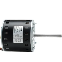 VEVOR 1/2HP Furnace Blower Motor, 208/230V 2.7Amps, 1075RPM 5 Speeds, CW/CCW Rotation, 48 Frame 3.4" Shaft Length, 7.5μF/450V Capacitor + 11" Hold Hoop