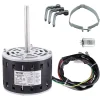 VEVOR 1/3HP Furnace Blower Motor, 110/120V 4.4Amps, 1075RPM 4 Speeds, CW/CCW Rotation, 48 Frame 5.2" Shaft Length, 5μF/370V Capacitor + 11" Hold Hoop