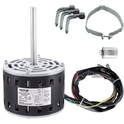 VEVOR 1/2HP Furnace Blower Motor 1720RPM, 115V 7.1A Belt Drive Blower Motor Single Phase - 0.5" Shaft Diameter, 1.6" Shaft Length, CW/CCW Rotation