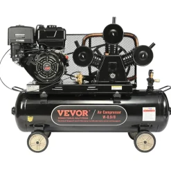 VEVOR 15HP Gas Powered Air Compressor, 30 Gallon Horizontal Air Compressor Tank, 33CFM@115PSI Gas Driven Piston Pump Air Compressed System with 115PSI Max Pressure for Construction Sites Workshop