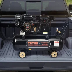 VEVOR 7HP Gas Powered Air Compressor, 13.2 Gallon Horizontal Air Compressor Tank, 9CFM@115PSI Gas Driven Piston Pump Air Compressed System with 115PSI Max Pressure for Construction Sites Workshop