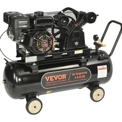 VEVOR 7HP Gas Powered Air Compressor, 13.2 Gallon Horizontal Air Compressor Tank, 9CFM@115PSI Gas Driven Piston Pump Air Compressed System with 115PSI Max Pressure for Construction Sites Workshop