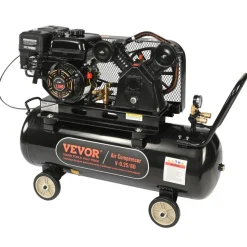 VEVOR 7HP Gas Powered Air Compressor, 13.2 Gallon Horizontal Air Compressor Tank, 9CFM@115PSI Gas Driven Piston Pump Air Compressed System with 115PSI Max Pressure for Construction Sites Workshop