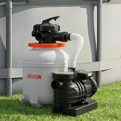 VEVOR 0.5 HP 3000 GPH FlashPure Sand Filter Pump, 12 Inch Swimming Pool Pump, 6X Faster Filtration, Leak-Proof Design, Pre-Loaded Media with Timer, Filtration & Clarity, Out of Box Use for Above Ground Pool