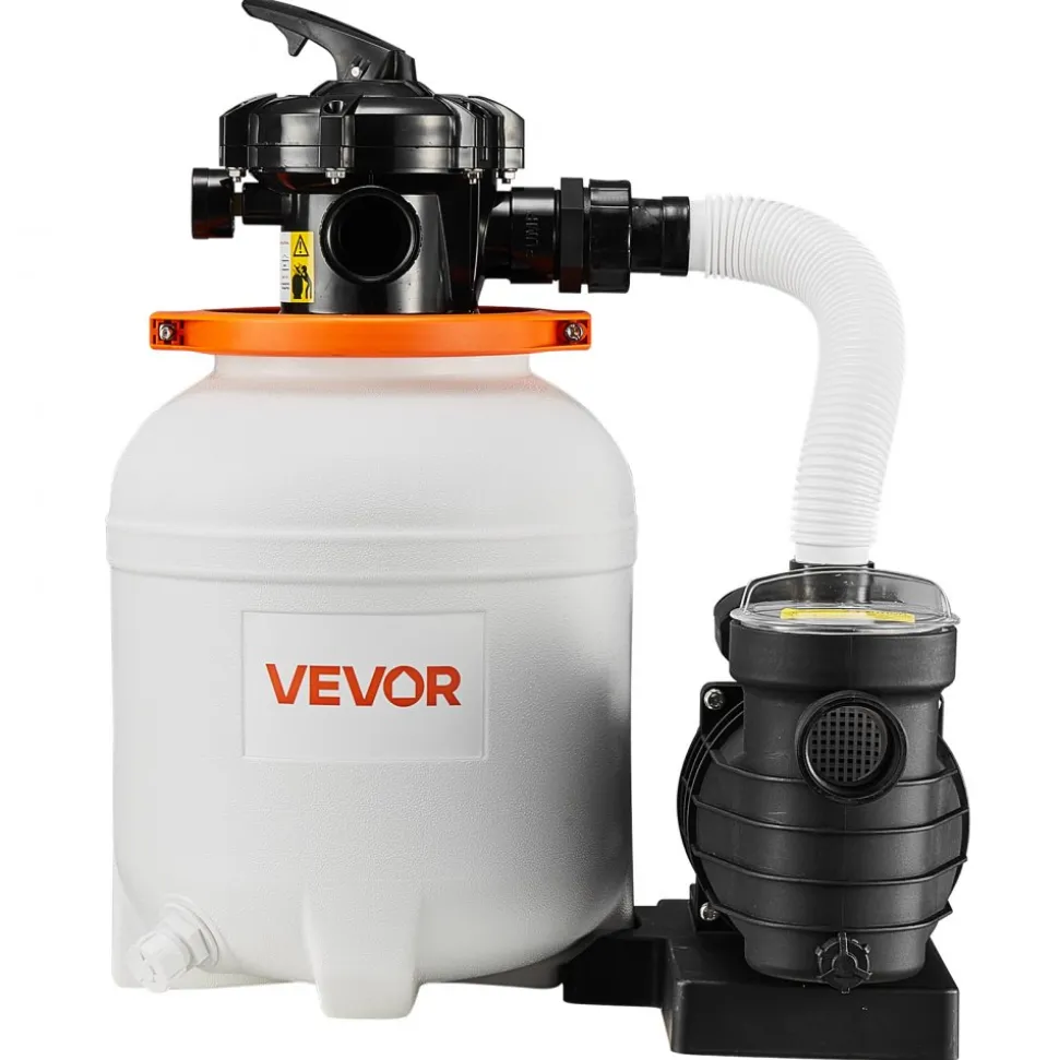 VEVOR 0.5 HP 3000 GPH FlashPure Sand Filter Pump, 12 Inch Swimming Pool Pump, 6X Faster Filtration, Leak-Proof Design, Pre-Loaded Media with Timer, Filtration & Clarity, Out of Box Use for Above Ground Pool