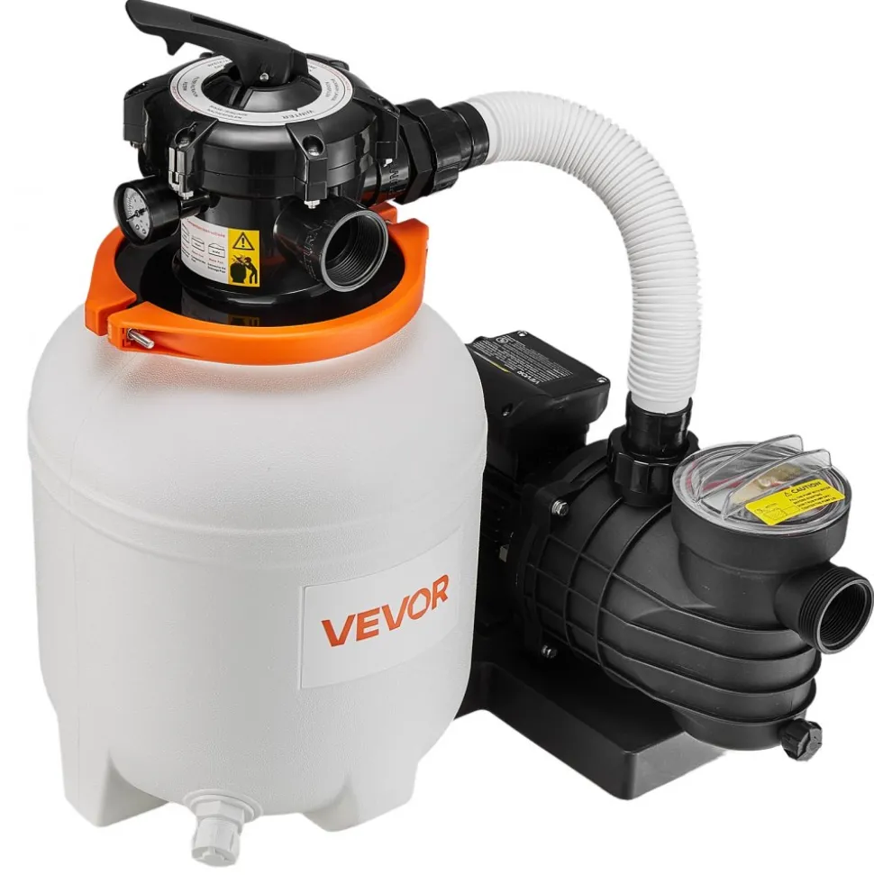 VEVOR 0.5 HP 3000 GPH FlashPure Sand Filter Pump, 12 Inch Swimming Pool Pump, 6X Faster Filtration, Leak-Proof Design, Pre-Loaded Media with Timer, Filtration & Clarity, Out of Box Use for Above Ground Pool