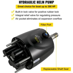 VEVOR 300HP Hydraulic Boat Steering Kit, Hydraulic Steering Helm Pump, Aluminum Alloy Steering Cylinder, 13.5