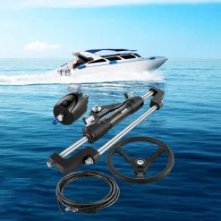 VEVOR 300HP Hydraulic Boat Steering Kit, Hydraulic Steering Helm Pump, Aluminum Alloy Steering Cylinder, 13.5