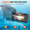 VEVOR 0.75 HP Pool Pump Motor, 56J Frame, 115V(8 Amps)/230V(4 Amps) 3450 RPM, 60Hz, 1.5 Service Factor, 80μF/250V Capacitor, CCW Rotation Round Flange Replacement Motor