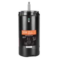 VEVOR 1.5 HP Pool Pump Motor, 56J Frame, 115V(13.6 Amps)/230V(6.8 Amps) 3450 RPM, 60Hz, 1.3 Service Factor, 90μF/250V Capacitor, CCW Rotation Round Flange Replacement Motor