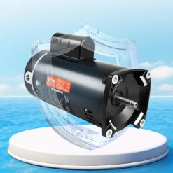 VEVOR 1.5 HP Pool Pump Motor, 56Y Frame, 115V((12.8 Amps))/230V(6.4 Amps) 3450 RPM, 60Hz, 1.1 Service Factor, 90μF/250V Capacitor, CCW Rotation Square Flange Replacement Motor