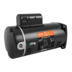 VEVOR 1 HP Pool Pump Motor, 56Y Frame, 115V(9 Amps)/230V(4.5 Amps) 3450RPM, 60Hz, 1.25 Service Factor, 90ÎĵF/250V Capacitor, CCW Rotation Square Flange Replacement Motor