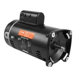 VEVOR 1 HP Pool Pump Motor, 56Y Frame, 115V(9 Amps)/230V(4.5 Amps) 3450RPM, 60Hz, 1.25 Service Factor, 90μF/250V Capacitor, CCW Rotation Square Flange Replacement Motor