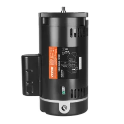 VEVOR 1 HP Pool Pump Motor, 56Y Frame, 115V(9 Amps)/230V(4.5 Amps) 3450RPM, 60Hz, 1.25 Service Factor, 90μF/250V Capacitor, CCW Rotation Square Flange Replacement Motor