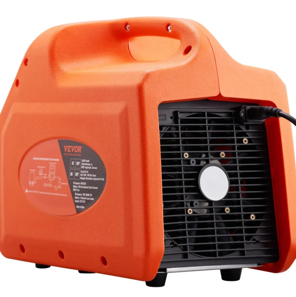 VEVOR 1 HP Refrigerant Recovery Machine - Dual Cylinder Portable AC Recovery Machine with High Pressure Protection 120V 60Hz Recovery Machine HVAC for Vapor Liquid Refrigerant, Car Air Conditioning