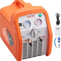 VEVOR 1 HP Refrigerant Recovery Machine - Dual Cylinder Portable AC Recovery Machine with High Pressure Protection 120V 60Hz Recovery Machine HVAC for Vapor Liquid Refrigerant, Car Air Conditioning