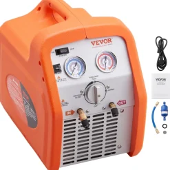 VEVOR 3/4 HP Refrigerant Recovery Machine - Portable AC Recovery Machine with High Pressure Protection, 120V 60Hz Refrigerant Recycle Machine HVAC for Car Air Conditioning, Vapor Liquid Refrigerant