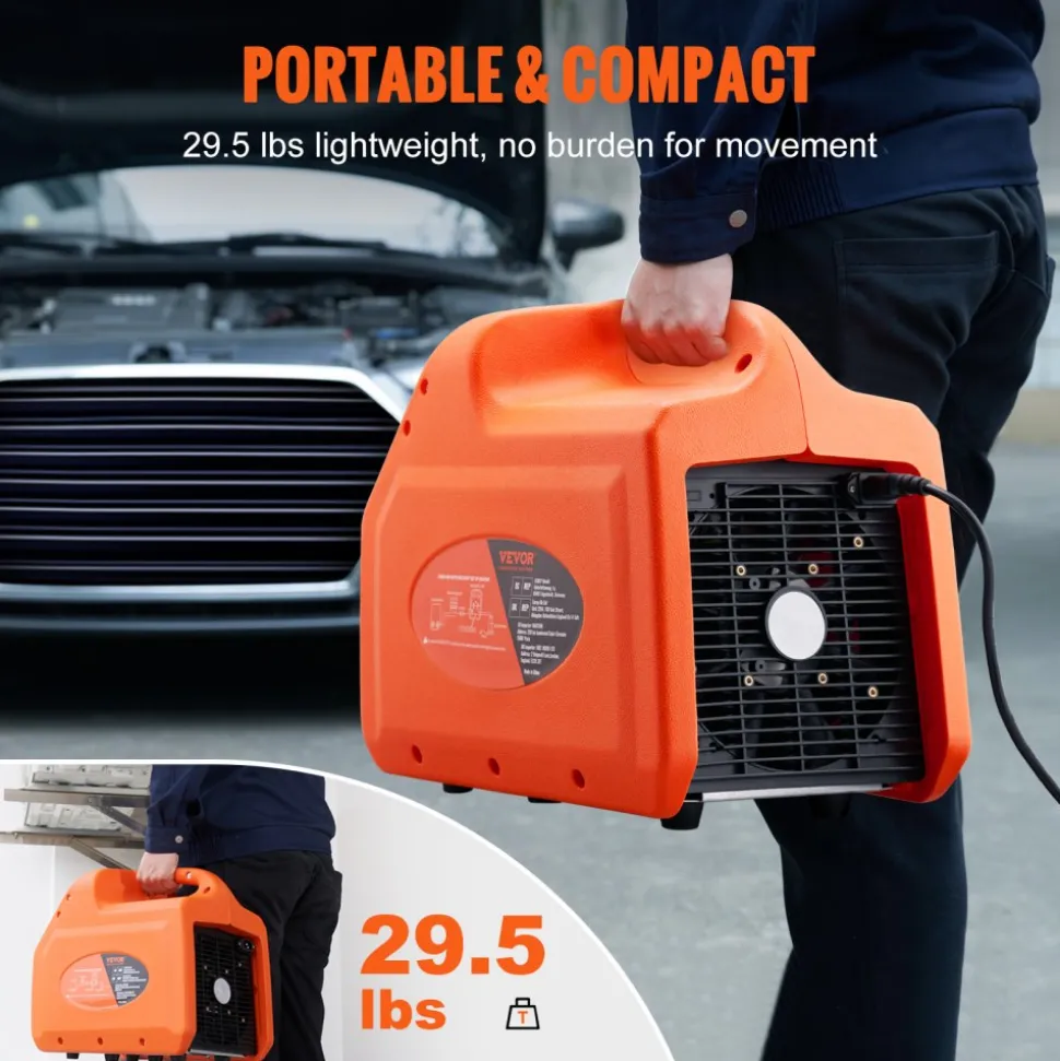 VEVOR 3/4 HP Refrigerant Recovery Machine - Portable AC Recovery Machine with High Pressure Protection, 120V 60Hz Refrigerant Recycle Machine HVAC for Car Air Conditioning, Vapor Liquid Refrigerant