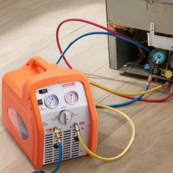 VEVOR 3/4 HP Refrigerant Recovery Machine - Portable AC Recovery Machine with High Pressure Protection, 120V 60Hz Refrigerant Recycle Machine HVAC for Car Air Conditioning, Vapor Liquid Refrigerant