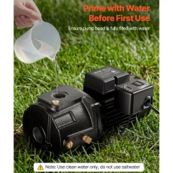 VEVOR 1 HP Shallow Well Jet Pump, AC 115/230 Volt, 1400 GPH Dual Voltage Cast Iron Well Jet Pump, with 164 ft Max Head Lift, Automatic Pressure Switch, for Garden Irrigation Lawn Sprinkler System