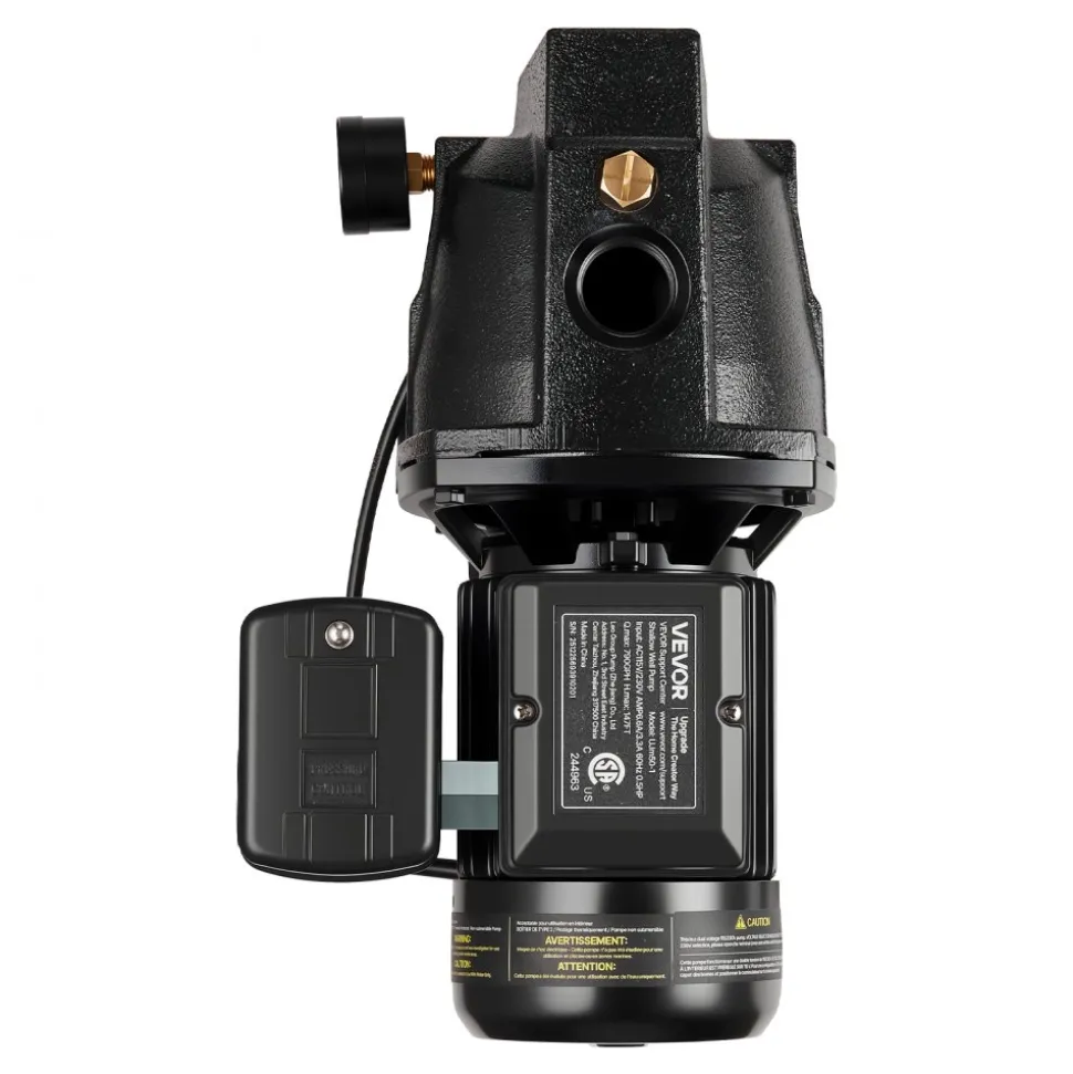 VEVOR 1/2 HP Shallow Well Jet Pump, AC 115/230 Volt, 790 GPH Dual Voltage Cast Iron Well Jet Pump, with 147 ft Max Head Lift, Automatic Pressure Switch, for Garden Irrigation Lawn Sprinkler System