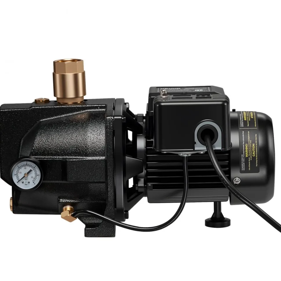 VEVOR 1/2 HP Shallow Well Jet Pump, AC 115/230 Volt, 790 GPH Dual Voltage Cast Iron Well Jet Pump, with 147 ft Max Head Lift, Automatic Pressure Switch, for Garden Irrigation Lawn Sprinkler System