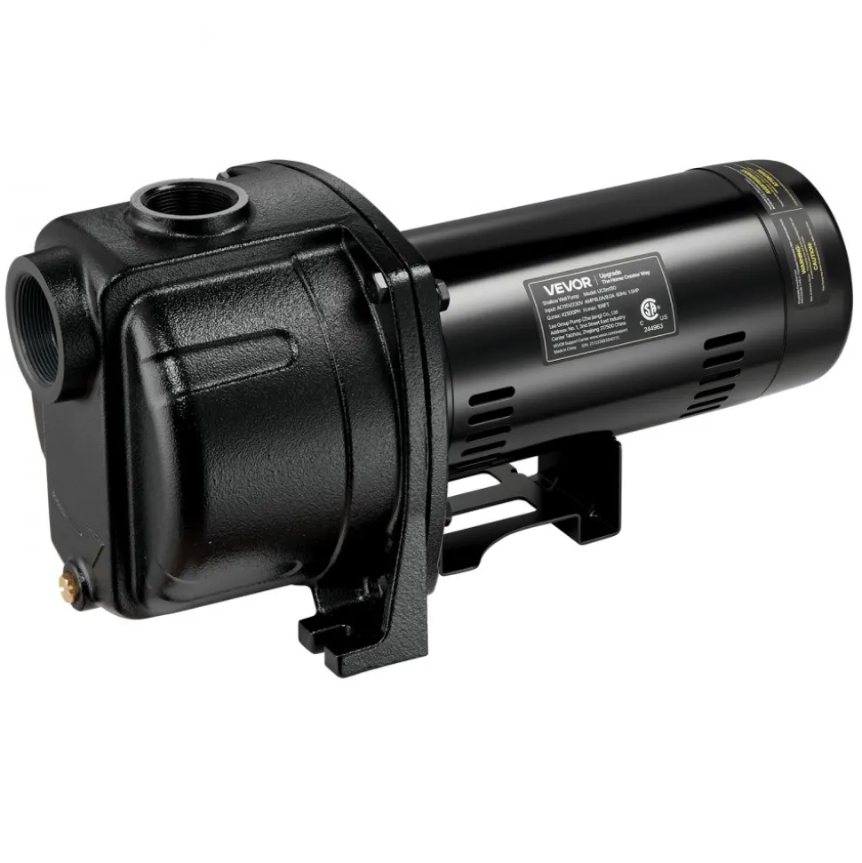 VEVOR 1.5 HP Shallow Well Jet Pump, AC 115/230 Volt, 4250 GPH Dual Voltage Cast Iron Well Jet Pump, with 108 ft Max Head Lift, Easy Voltage Switching, for Garden Irrigation, Lawn Sprinkler System