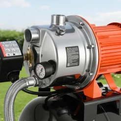 VEVOR 1.6 HP Shallow Well Pump with Pressure Tank, 120V 1320 GPH, Stainless Steel Irrigation Jet Pump with 5-Gal Pressure Tank, Automatic Water Booster System, for Home Garden Lawn, Potable Water