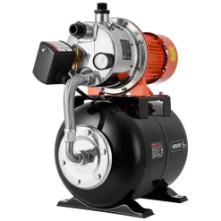 VEVOR 1.6 HP Shallow Well Pump with Pressure Tank, 120V 1320 GPH, Stainless Steel Irrigation Jet Pump with 5-Gal Pressure Tank, Automatic Water Booster System, for Home Garden Lawn, Potable Water