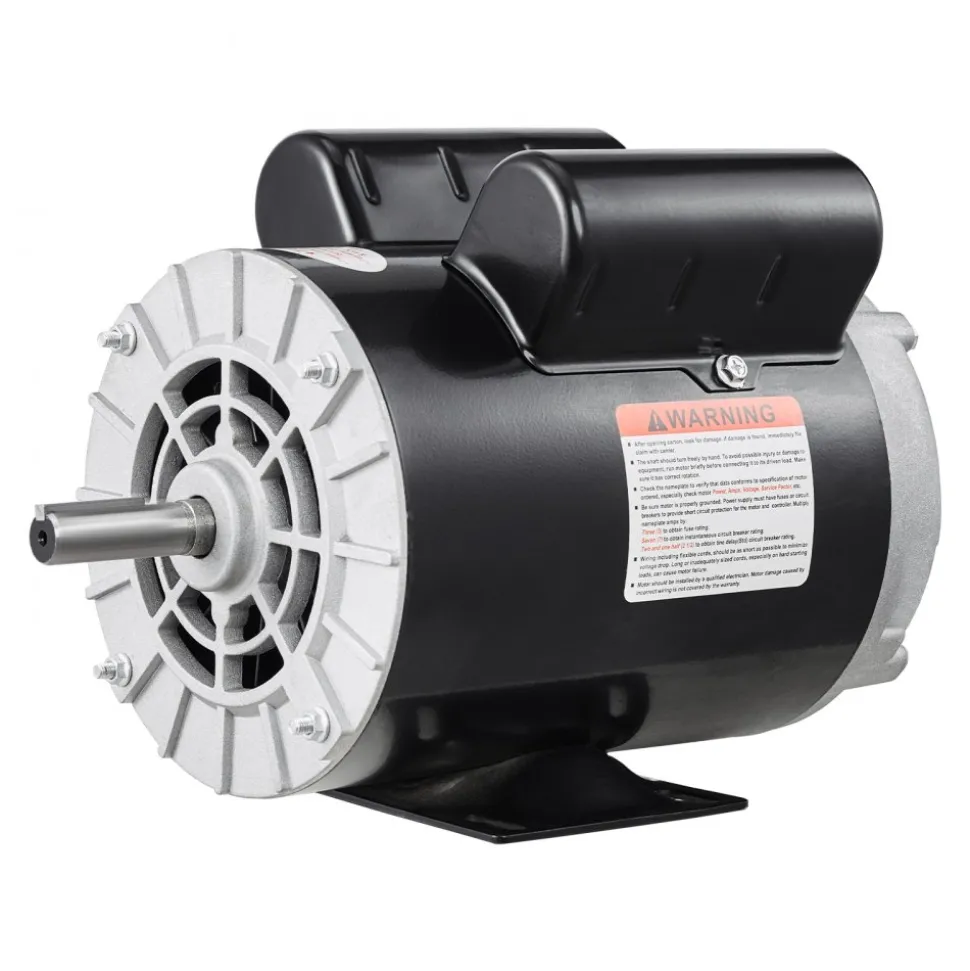 VEVOR 5HP SPL Air Compressor Electric Motor, 230V 17.6Amps, 56 Frame 3450RPM, 5/8" Keyed Shaft, 1.88" Shaft Length, CW/CCW Rotation (Factory Setting is CCW), Single Phase